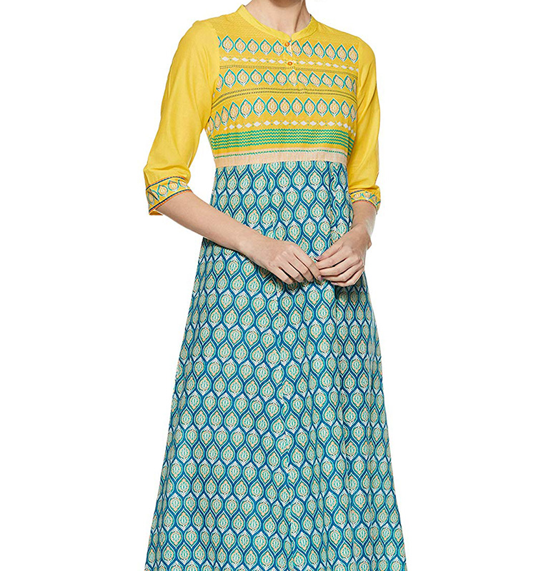 Buy online Yellow Printed Straight Kurti from Kurta Kurtis for Women by  Aurelia for ₹220 at 63% off | 2024 Limeroad.com