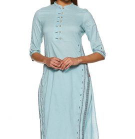 W Blue Straight Kurta