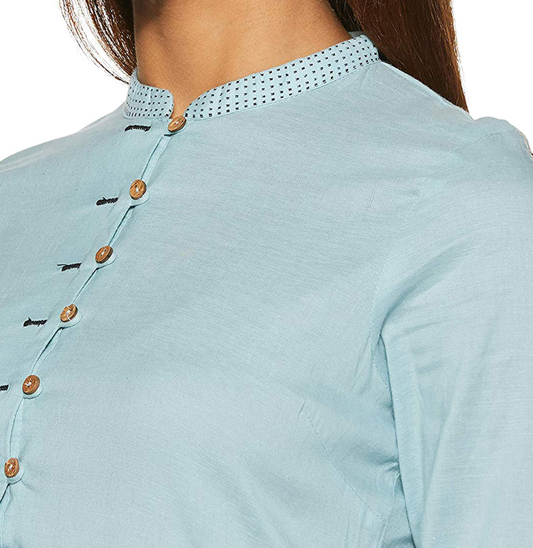 W Blue Straight Kurta