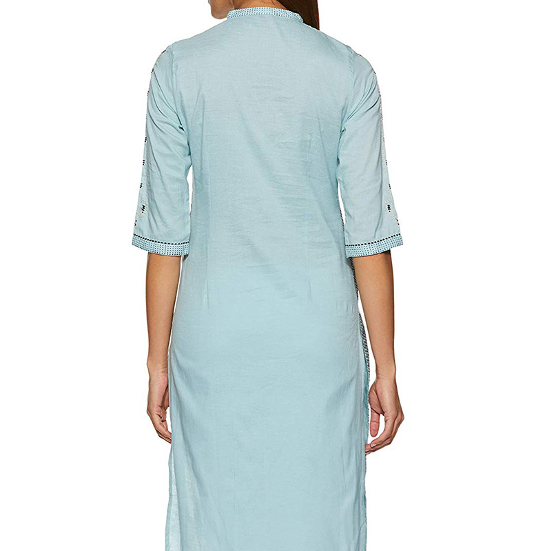 W Blue Straight Kurta