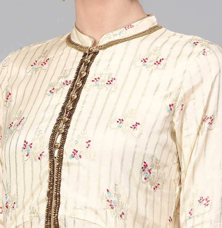 W Golden Printed Anarkali Kurta