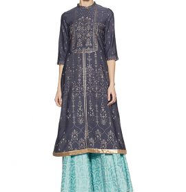 W Grey A-Line Kurta