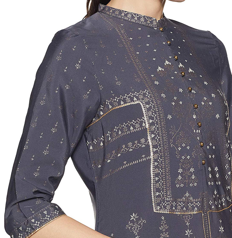 W Grey A-Line Kurta