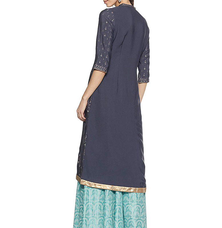 W Grey A-Line Kurta