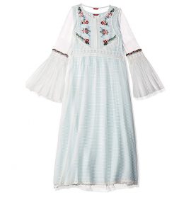 W White Net Straight Kurta