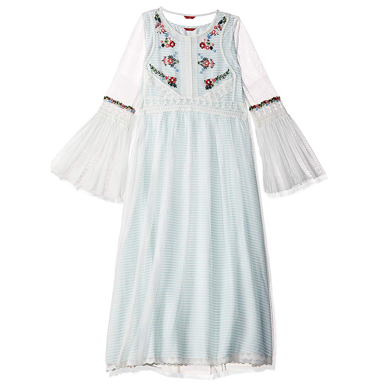 W White Net Straight Kurta